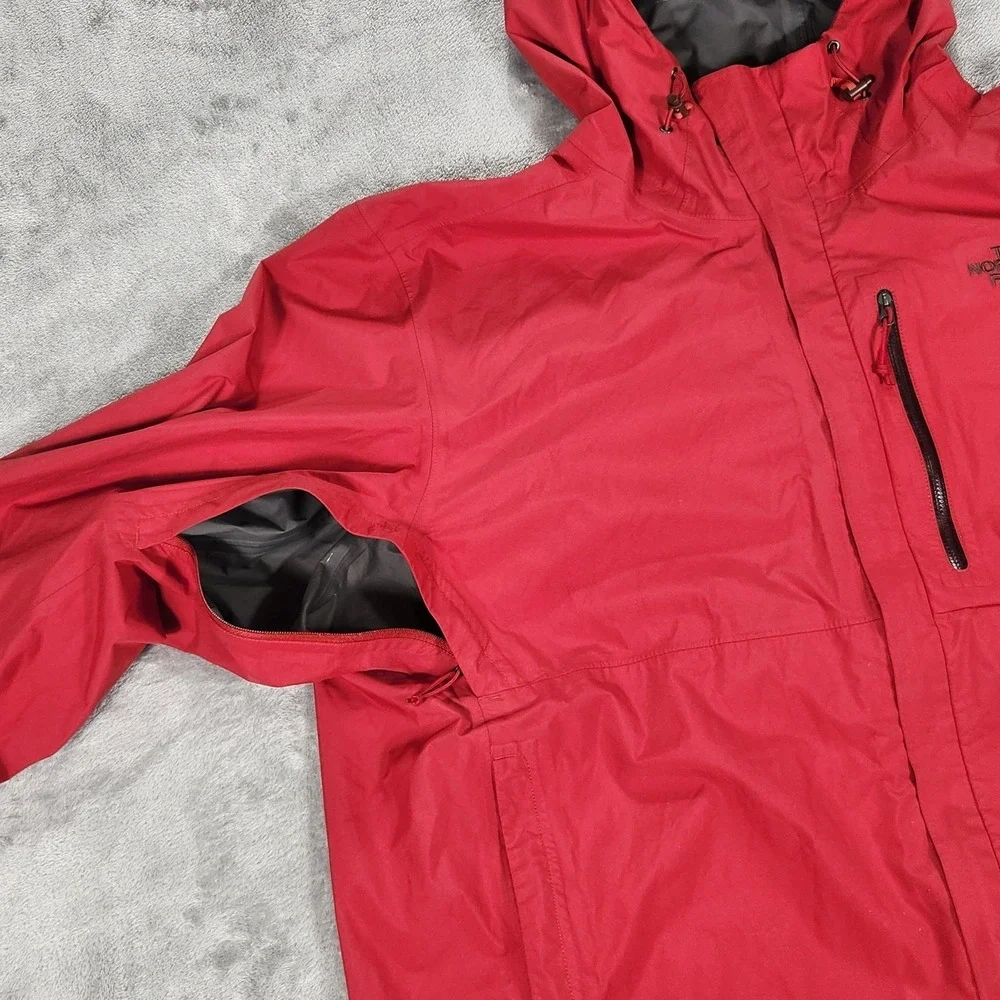 The North Face Drizzle Jacket Mens XL Gore-Tex Red Hooded Rain Shell TNF